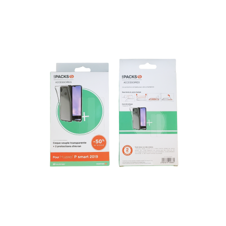 Pack Coque + 2Pcs Film Protection ESSENTIELB pour Huawei P Smart 2019