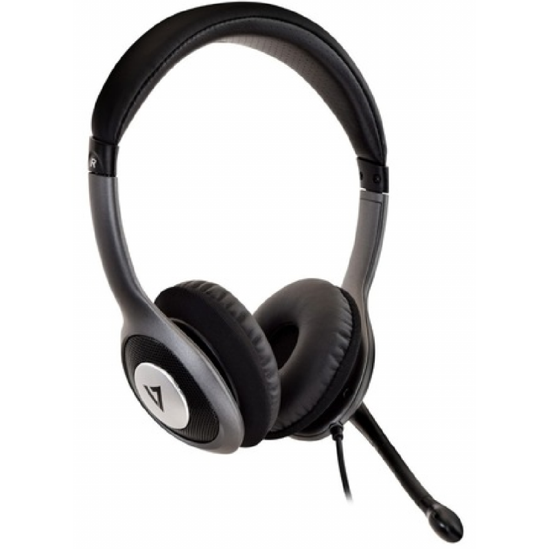 USB Stereo Headset V7 Deluxe – Black with Mic
