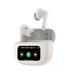 Écouteurs sans fil Bluetooth avec écran Devia ANC TWS Pro3 - Blanc — Devia · Smarty Paris 18e