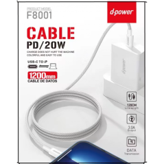D-power F8001 Braided Cable 1.2 m | Smarty