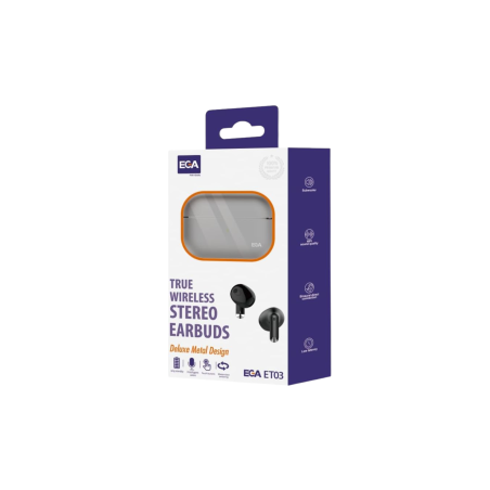 Écouteurs sans Fil Stéréo Earbuds Deluxe Metal Design EGA ET03 - Gris