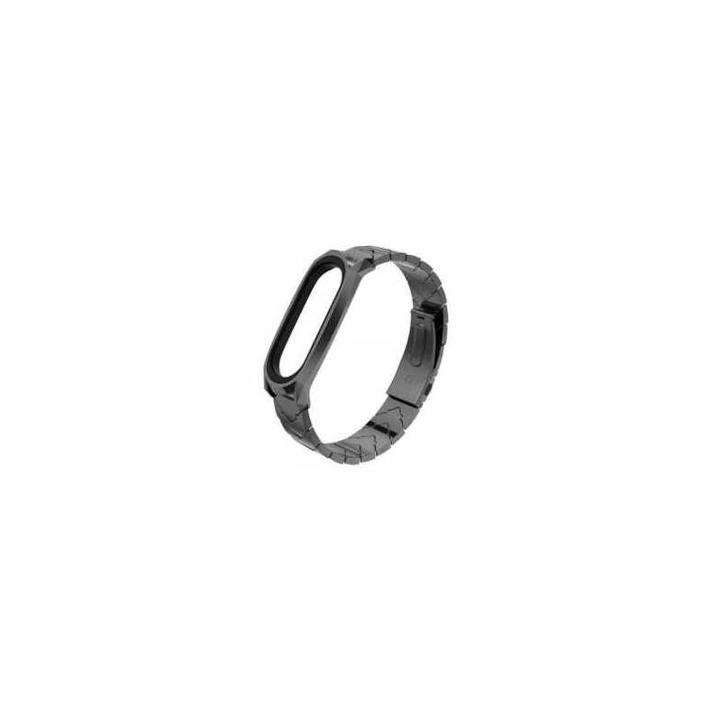 Bracelet Acier pour Montre Mi Smart Band 3/4/5/6 - Noir