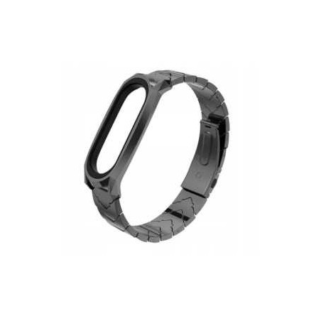Bracelet Acier pour Montre Mi Smart Band 3/4/5/6 - Noir - Protections