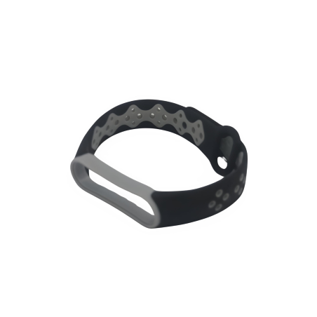Bracelet pour Montre Mi Smart Band 5/6/7 - Noir/Gris - Protections Ref