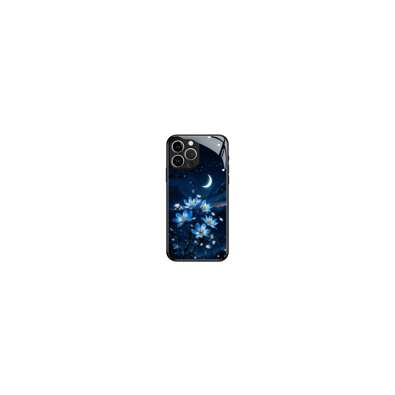 Coque Lumineuse iPhone – Flash LED Réactif pour Toutes Notifications (Fleur de nuit)