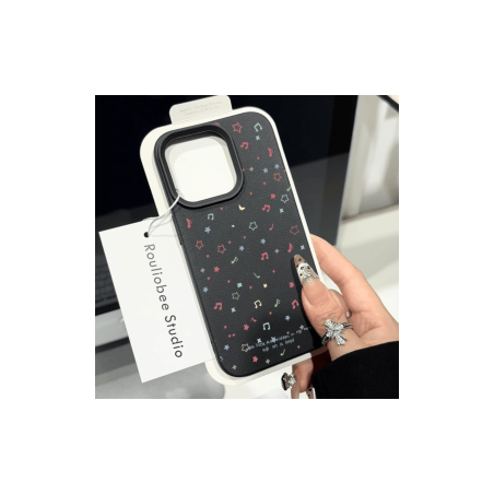 Coque de protection en texture "Litchi" pour iPhone - musicaux et fini