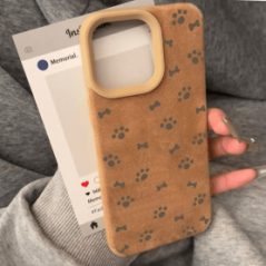 Coque de protection pour iPhone en simili daim Toucher doux - Patte de