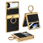 Case with Ring ECO for Samsung Galaxy Z Flip 3 – Black Crocodile Effect