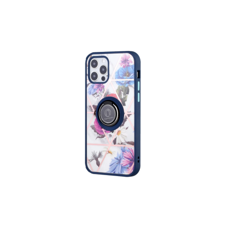 Coque pour iPhone 12 Pro au design moulé unique avec anneau magnétique