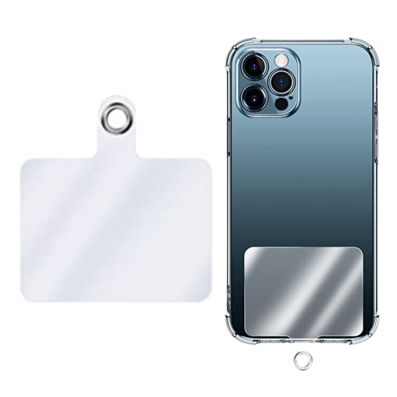 Patch Universel pour Lanière de Téléphone avec Anneau en Métal - Transparent Patch Universel pour Lanière de Téléphone avec Anneau en Métal - Transparent