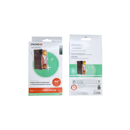 Pack Coque + 2Pcs Film Protection ESSENTIELB pour Samsung A42 5G - Pro