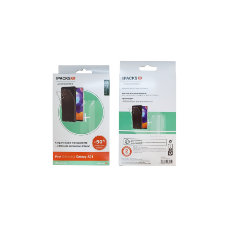 Pack Coque + 2Pcs Film Protection ESSENTIELB pour Samsung Galaxy A31 -