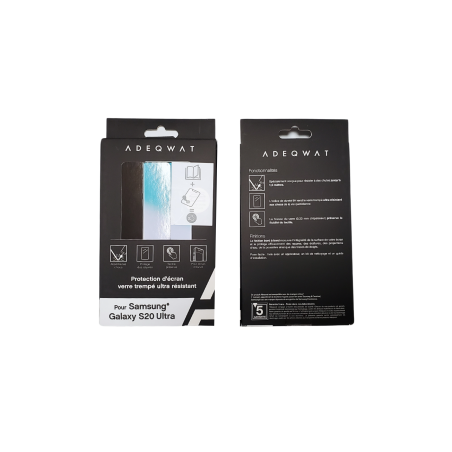 Verre Trempé Intégral ADEQWAT pour Samsung Galaxy S20 Ultra - Protecti