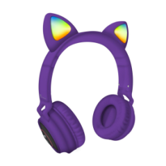 Techmade Casque Bluetooth Funny Led avec Microphone Violet - Supports