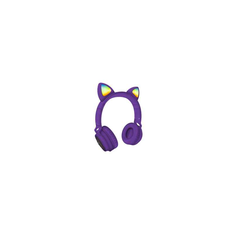 Techmade Casque Bluetooth Funny Led avec Microphone Violet