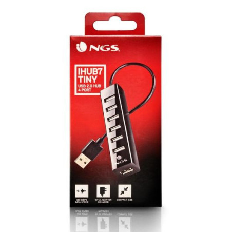 HUB NGS IHUB7 Tiny USB 2.0 Avec de 7 Ports et Alimentation Externe - Noir — NGS · Smarty Paris 18e