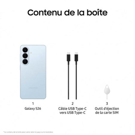 Samsung Galaxy S26 5G 512 Go Bleu SM-S942BLBHEUB - Neuf — Reconditionné Garanti 12 mois · Smarty Paris