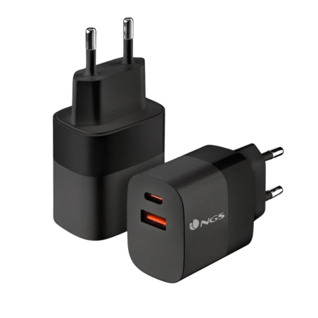 NGS Bud 45W Chargeur Mural GaN Ultra-Rapide 45W avec 2 Ports (1 USB-C + 1 USB-A) - Noir — NGS · Smarty Paris 18e