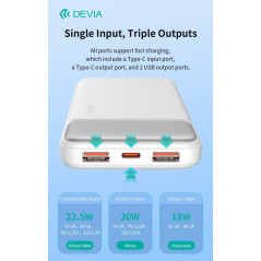 Power Bank 10000 mAh 22.5W Series Digital Display Compatible avec Type C / USB / Micro Devia série S… — Devia · Smarty Paris 18e