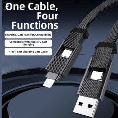 Câble de chargement USB – 4-en-1 – magnétique – dragonne – charge rapide — Accessoire · Smarty Paris 18e