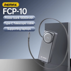 Power Bank 10000mAh PD 45W avec Câble Télescopique Type-C REMAX FCP-10 - Argent — REMAX · Smarty Paris 18e