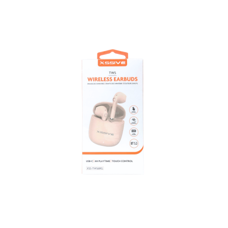 Écouteurs Bluetooth + boîtier de chargement XSSIVE XSS-TWS6RG - Or Ros