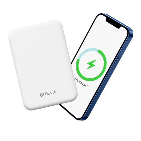 Power Bank Magnétique - DEVIA Smart G02 PD 20W - 5000mAh - Blanc — Devia · Smarty Paris 18e
