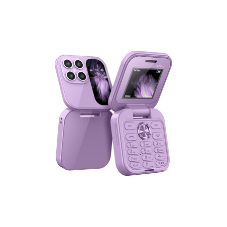 Mini Telephone Portable i17 Pro Dual Nano SIM 2+16Go 1.77‘’ Violet - S