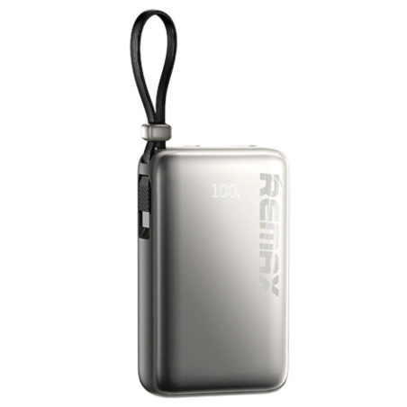 Power bank 10000mAh REMAX RPP-19 20W+22.5W Chargement rapide câblé de TYPE-C avec un indicateur numérique LED - Ternir