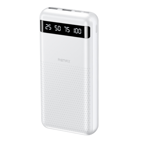 Power bank 20000mAh REMAX Hintom RPP-11 – Charge rapide 2.4A, 3 appareils simultanés - Blanc