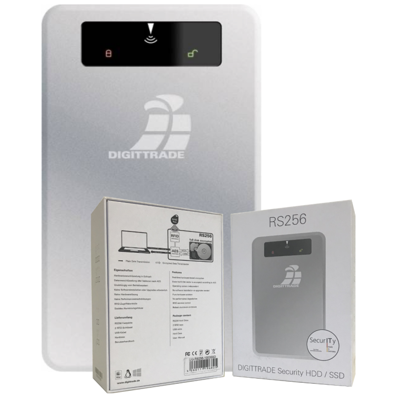 Secure Portable SSD Digittrade DG-RS256-1000SSD – 1TB Silver