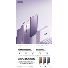 Power bank ultra-fine à charge rapide PD20W 5000mAh FP-13 REMAX - Or — REMAX · Smarty Paris 18e