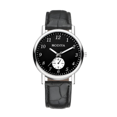 Montre à Quartz pour Hommes Modiya Bracelet en Cuir PU avec Petit Cadran Noir — ECO · Smarty Paris 18e
