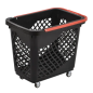 Panier à roulettes avec poignée rouge - 93*42*62 cm