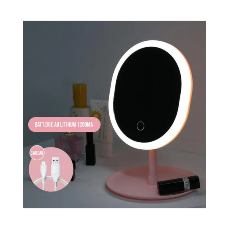 Touch LED Makeup Mirror ECO – Pink Touch LED Makeup Mirror ECO – Pink