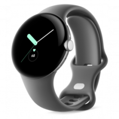Google Pixel Watch (LTE) - Boitier Argent poli Bracelet Charbon - Mont