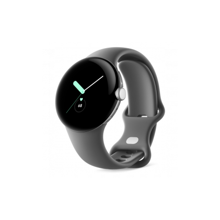 Google Pixel Watch (LTE) - Boitier Argent poli Bracelet Charbon - Mont
