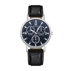 Montre à Quartz pour Hommes Modiya Bracelet en Cuir PU avec 3 Petit Ca