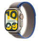 Apple Watch Ultra Cellulaire 49mm Titane Naturel avec Bracelet Trail Loop Bleu/Gris - Grade A avec Boîte et Accessoire