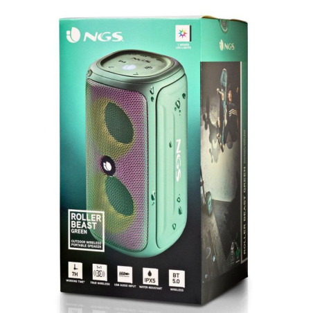 Enceinte Bluetooth NGS Roller Beast IPX5 32W - Vert — NGS · Smarty Paris 18e