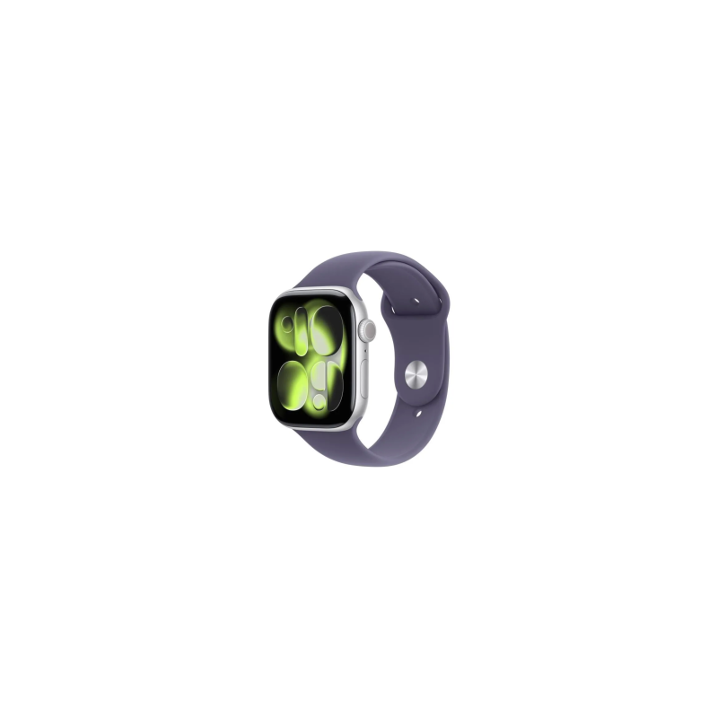 Montre Connectée Apple Watch Series 11 GPS 46mm Aluminium Argent avec Bracelet Sport M/L Violet - Neuf
