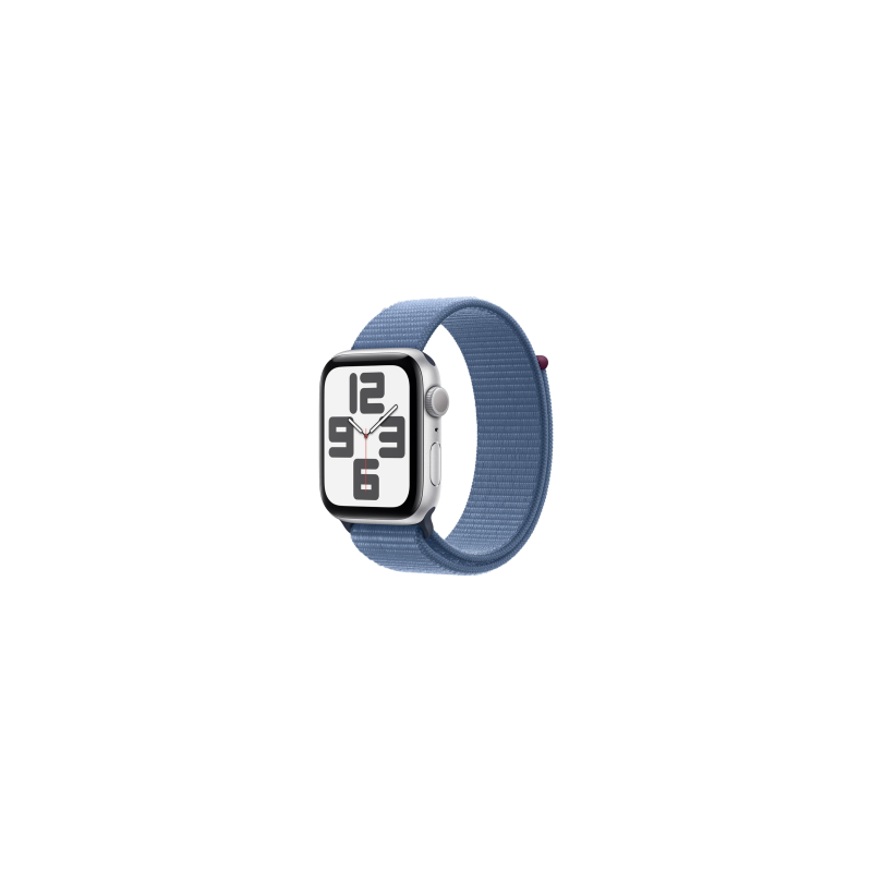 Montre Connectée Apple Watch Series SE 2 GPS 44mm Aluminium Argent Avec Bracelet Sport Bleu Hiver S/M - Neuf