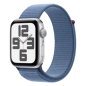 Montre Connectée Apple Watch Series SE 2 GPS 44mm Aluminium Argent Avec Bracelet Sport Bleu Hiver S/M - Neuf