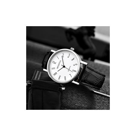 Montre à Quartz pour Hommes Modiya Bracelet en Cuir PU Chiffre Numériq