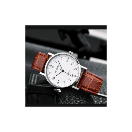 Montre à Quartz pour Hommes Modiya Bracelet en Cuir PU Chiffre Romain