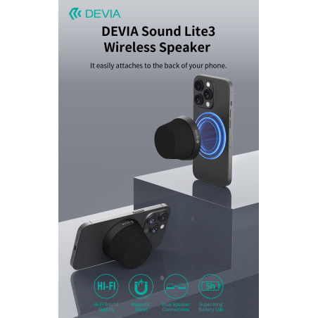 Enceinte Sans Fil Devia Sound Lite 3 - Noir — Devia · Smarty Paris 18e
