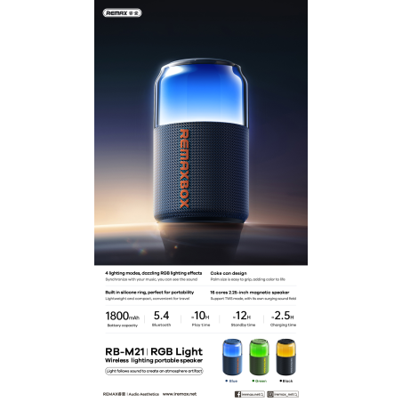Enceinte portable sans fil REMAX Party Light RB-M21 - Bleu