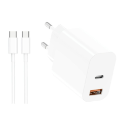 Kit Chargeur Type-C + USB-A PD 20W QC 3.0 ave