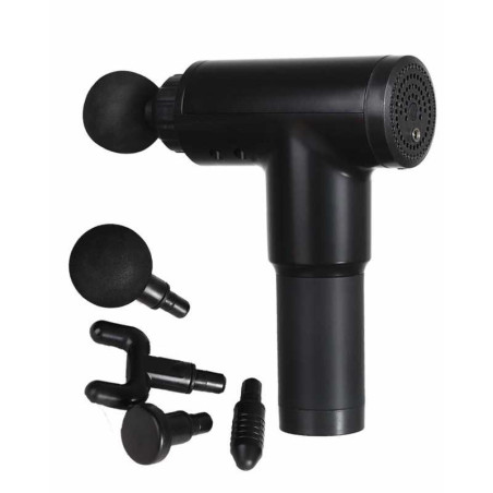 Black Massage Gun 4 Heads 6 Speeds
