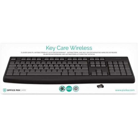 Clavier sans fil antibactérien Pixika PXKCARE – QWERTY anglais Noir